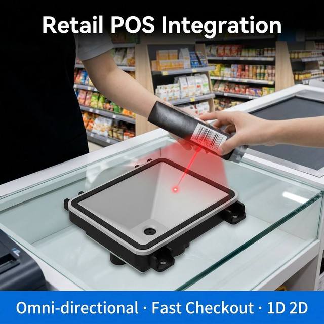 A159 Fixed Mount 2D Barcode Scanner Module for Retail POS Checkout Counter Omni-directional Scan 1D 2D QR Code Reader