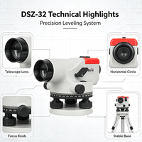 Tuowei DSZ-32 Optical Automatic Level High Precision Auto Level 32x Surveying Instrument Engineer Dumpy Level Survey Measurement