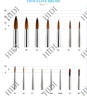 Pinceau à tête interchangeable en nylon Kolinsky, personnalisable, pour micro-glaze chirurgicale, porcelaine, teinture, cire et opaque