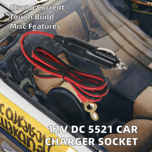 ช่องเสียบไฟในรถ12V พร้อมสายต่อที่จุดบุหรี่ปลายวงแหวนรูปตาไก่โอริง - Product Image 3