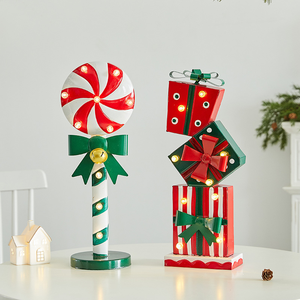 Nouveauté 2026 : Nouvelle Décoration LED en Fer Forgé en Forme de <span class=keywords><strong>Canne</strong></span> à Sucre pour Vitrines de Magasin, Décoration de Noël et des Fêtes - Product Image 1
