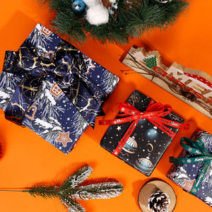 Wholesale 80g Art <b>Paper</b> 43*300cm <b>Christmas</b> Gift <b>Luxury</b> Custom Packaging <b>Wrapping</b> <b>Paper</b> Roll - Product Image 2