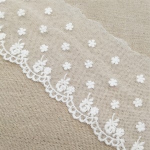 Exquisita Cinta de Encaje de Malla Blanca de Poliéster, Encaje Soluble en Agua con Bordado para Accesorios de Ropa, Decoración del Hogar y Regalos - Product Image 1
