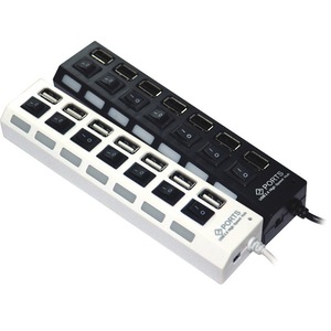 Ports 7 Port <b>Usb</b> 2.0 Hub With Individual <b>Switches</b> High Speed Data Transfer For Computer Desktop Laptop Use - Product Image 1