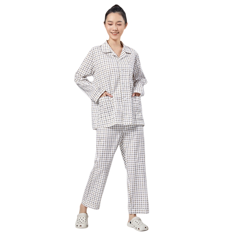 Costume femme à carreaux jaune (manches longues)