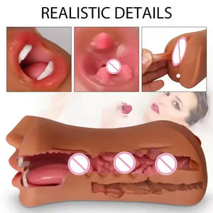 Alat Bantu Seks Airplane Cup Warna Gandum <span class=keywords><strong>3</strong></span> in 1 Oral Seks Deep Throat Elastis Tanpa Rasa Realistis untuk Masturbasi Oral Pria - Product Image 5