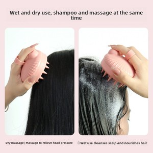 Hot-selling Household Silicone Shampoo <b>Brush</b> with Liquid Dispensing Massage for <b>Scalp</b> Cleaning and Pet Bathing - Product Image 3