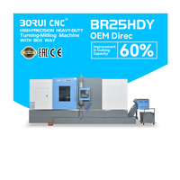 Tour CNC à lit incliné multifonction haute puissance BORUI BR25HDY avec axe Y intégré pour le traitement complet des pièces pour le tournage des métaux