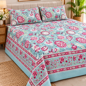 Juego de sábanas de algodón premium con diseño estampado, tela suave para dormitorio, hogar, hotel, habitación de huéspedes, colección de ropa de cama - Product Image 5