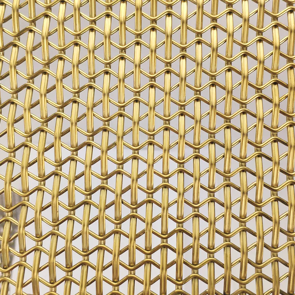 brass bronze stainless steel woven metal decorative steel wire mesh building curtain wall screen for building facades