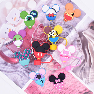 Tapa de silicona personalizada al por mayor con diseño de dibujos animados, cubierta antipolvo reutilizable para pajitas, adecuada para accesorios de bar. - Product Image 5