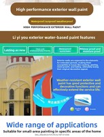 Peinture murale extérieure liquide, revêtement imperméable, protection solaire, anti-moisissure, anti-alcali, haute couverture, écologique, résistant aux intempéries, synthétique