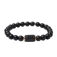 Bracelet en pierre de cristal de hématite noire élastique, œil de tigre, triple signe du zodiaque, constellation, perles de pierre