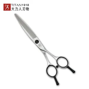 Titan Thẳng Dao Cạo Tốt Nhất Shears Oem Kích Thước Cong Lưỡi Trượt Baber Chuyên Nghiệp Kéo Cắt Tóc