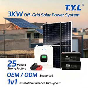 Kit complet de système solaire 3KW, système d'énergie solaire hybride 3000W, peut alimenter un réfrigérateur AC pour la maison - Product Image 1