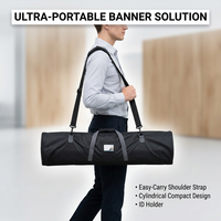 Support de bannière enroulable à base large en aluminium, cadre rétractable pour affichage de menu pour restaurant, café, service de restauration