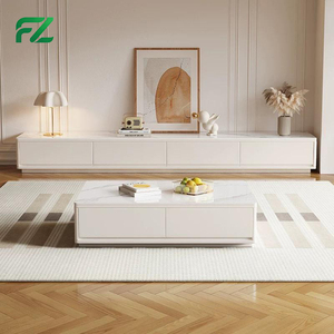 Mobile <span class=keywords><strong>TV</strong></span> Sospeso di Lusso con Cassetti, 80 Pollici, in Metallo Bianco Semplice, in Alluminio - Product Image 2