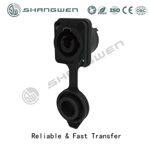 Cable de alimentación LED de 3 pines de alta capacidad de corriente <span class=keywords><strong>Triple</strong></span> carcasa negra IP65 exterior 3 conector <span class=keywords><strong>macho</strong></span> impermeable <span class=keywords><strong>enchufe</strong></span> 20A 250V aleación hecha - Product Image 3