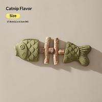 Bâtonnet à mâcher en bois en forme d'arête de poisson avec herbe à chat pour chatons, jouet dentaire réaliste en forme de poisson pour chats, bâtonnet de stimulation pour chats, vente en gros