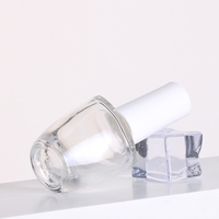 Flacon d'huile à ongles classique transparent de 15 ml, forme ronde carrée avec bouchon blanc