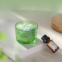 Ensemble diffuseur d'huiles essentielles en pierre de cristal naturelle solide, bouteille en verre coloré, écologique, parfum d'ambiance, décoration intérieure