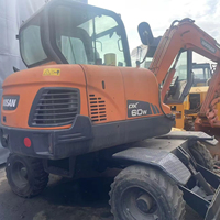 Mini-excavatrice Doosan 60, acier, Giant DX60W, excavatrice sur roues, aide à doubler l'efficacité de l'ingénierie