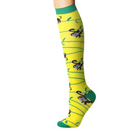 Chaussettes de compression imprimées OEM unisexe, hauteur genou, pour sport, course à pied, soins infirmiers, avec logo personnalisé – Vente en gros