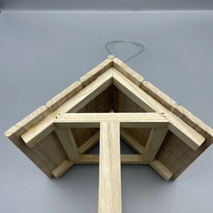 Wooden Birdhouse Ornament 17x16x22 Cm <b>Hanging</b> <b>Garden</b> Decoration Natural Finish Small Size - Product Image 4