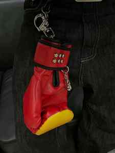 Niche Design Boy Keychain, Heavy Duty Metal Rivet Waist Accessory, Street Style Bag Charm, Special <b>Gift</b> for <b>Boxing</b> Lovers - Product Image 3