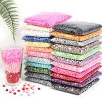 Perles multicolores en plastique peintes à la main, imitation perle de luxe, écologiques, à fond plat, pour la décoration DIY européenne et américaine