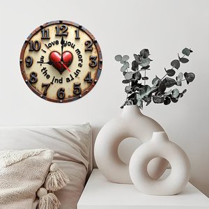 Round Wooden Wall <b>Clock</b> 25cm Smooth Surface Quiet Quartz Home Corridor Decor - Product Image 4