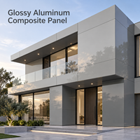 Panneau composite en aluminium brillant de couleur personnalisée avec revêtement PE, 4x8 pieds, plaque ACP pour la décoration de hall d'hôtel
