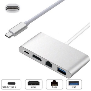USB C Adapter Multiport <span class=keywords><strong>4</strong></span> trong 1 USB C HUB với 4K HDTV RJ45 USB 3.0 Loại C PD sạc cho macook Pro không khí <span class=keywords><strong>iPhone</strong></span> - Product Image 5