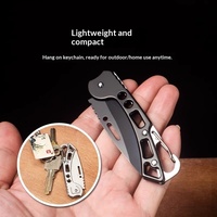 Couteau pliant en acier inoxydable 3CR13, EDC, camping en plein air, survie aux fruits, multifonction, petit porte-clés, mousqueton