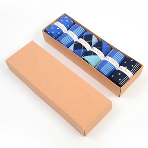 <span class=keywords><strong>Chaussettes</strong></span> pour homme en coton modal, mi-longues, respirantes, à motif jacquard géométrique bleu, style cadeau d'affaires, en boîte, pour <span class=keywords><strong>petites</strong></span> commandes - Product Image 4