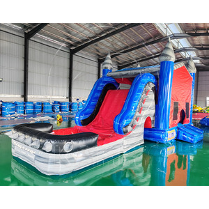 Castillo Inflable de PVC con Tobogán, Certificado, Tamaño Personalizable, Fácil de Instalar, Gran Capacidad para Fiestas Comerciales al Aire Libre - Product Image 1