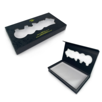 Boîte d'emballage personnalisée noire pour savon liquide de soin personnel avec fermeture magnétique, fenêtre en PVC, finition mate et vernis sélectif UV