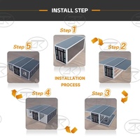 Conteneur en acier préfabriqué de luxe moderne extensible de 40 pieds pour bureau, dortoir, école, centre commercial, cuisine, supermarché, sous-sol
