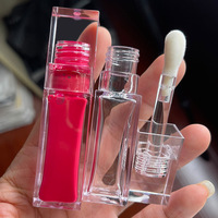 Tubes à gloss à lèvres vides transparents de 6,5 ml et 10 ml avec un grand pinceau, logo personnalisé, tubes à blush cosmétiques et emballage