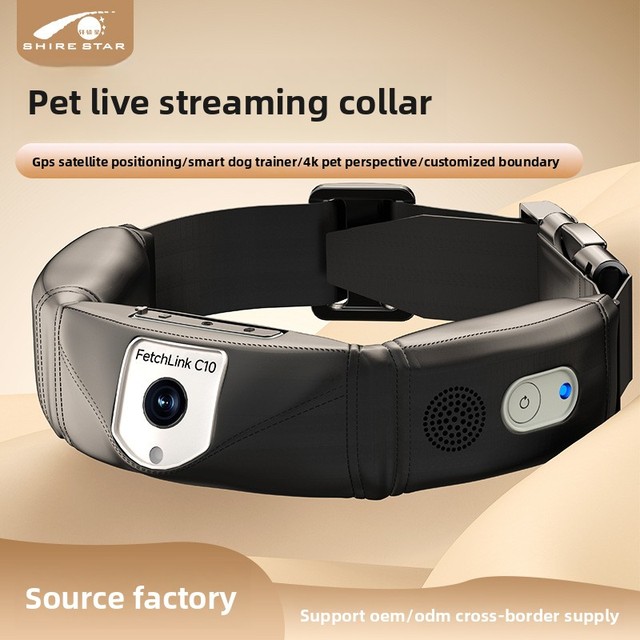 New C10 Smart Pet Collar 4K Camera GPS Monitoring Health Infrared Night Vision Voice Intercom Multi-function Dog Training ABS