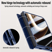 Casing Pelindung Lensa Berengsel Magnetik Matte Mewah untuk iPhone Duo 5G, Tahan Banting dengan Pelindung Layar Kaca
