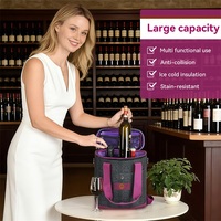 Sac de transport pour 4 bouteilles de vin, nouvelle conception, rembourré en mousse, grande capacité, isolé, pour pique-nique en plein air, camping, plage, avec sangles amovibles