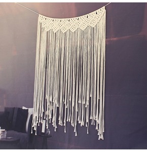 Colgante de pared de macramé, tapices de pared tejidos grandes Boho Algodón hecho a mano macramé telón de fondo decoración de pared para boda sala de estar dormitorio - Product Image 5
