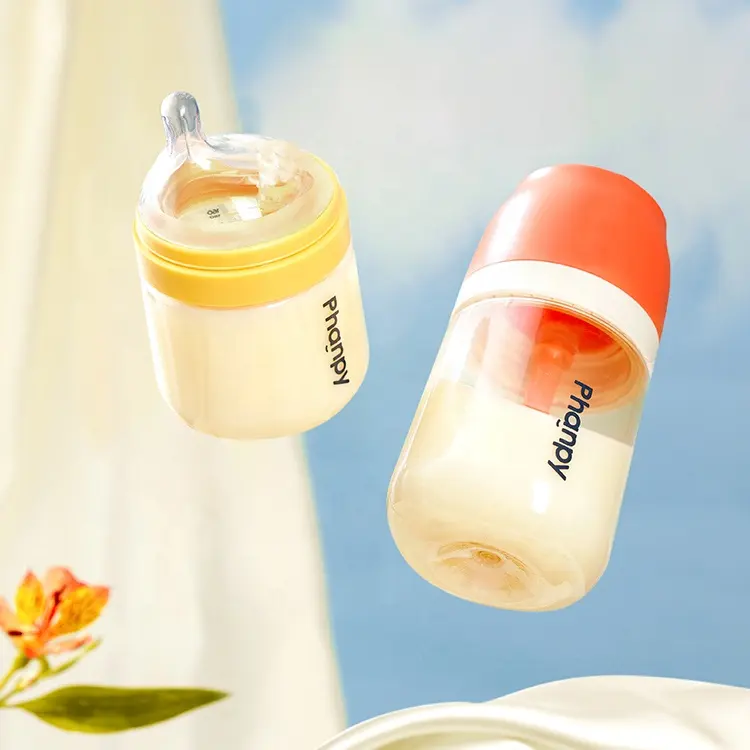Bottiglia per il latte riscaldabile PPSU personalizzata Bpa Free Baby Glass 160ml bottiglie a collo largo portatile Smart piccola bottiglia di plastica
