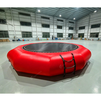 Trampoline aquatique gonflable de 10/12/15 pieds avec gonfleur électrique et échelle à cordes pour lacs et piscines