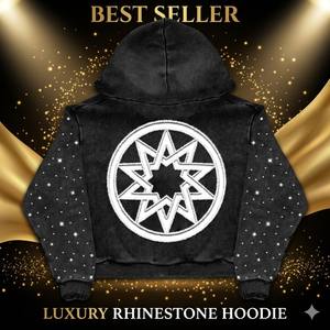 उच्च अंत शुद्ध कपास कस्टम ज़िप पैटर्न स्ट्रीट शैली रेट्रो एपलिक कढ़ाई और हॉट फिक्स गैंडा पुरुषों की हुडी - Product Image 2