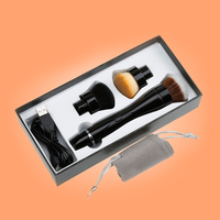 Ensemble de pinceaux de maquillage rotatifs électriques automatiques professionnels Yumely en ABS noir et fibres synthétiques