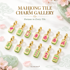Galerie <span class=keywords><strong>de</strong></span> breloques Mahjong |   Pendentifs en laiton plaqué or 14 carats avec émail, motifs Mahjong chinois, breloques porte-bonheur en forme <span class=keywords><strong>de</strong></span> tuiles <span class=keywords><strong>de</strong></span> jeu pour la fabrication <span class=keywords><strong>de</strong></span> bijoux - Product Image 1
