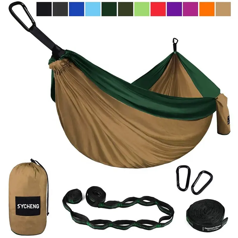 fabric backpack survival or travel single double mosquito hammock outdoors camping hammock recyclable