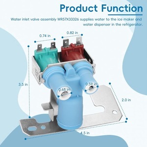 Valve d'entrée de réfrigérateur WR57X10032 WR57X3326, valve d'alimentation en eau électrique en plastique, installation facile, pièces de réfrigérateur - Product Image 2